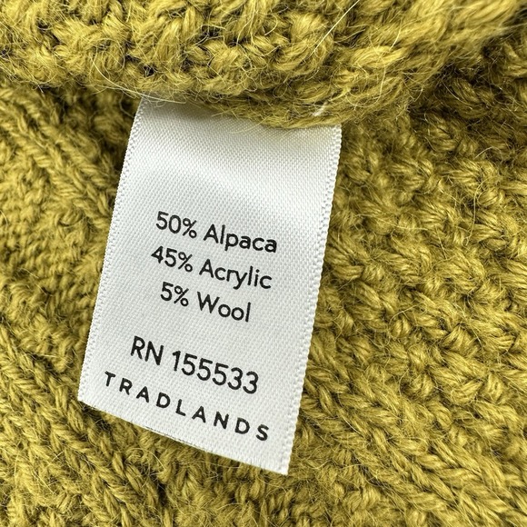 Tradlands Modern Fisherman Sweater Womens L Alpaca Blend Marigold Heritage Cozy - Picture 5 of 12